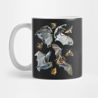 Psychedelic Flying Bats and Moths Mug